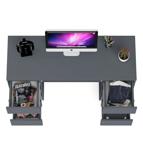 Компьютерный стол с двумя тумбами МС-2 графит