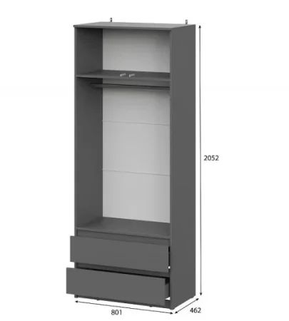 Модульная прихожая Денвер графит серый