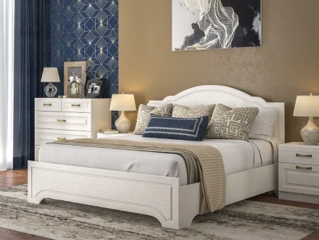 Кровать Ливерпуль 11.08 ясень ваниль/белый