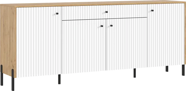 Комод Оливия (металл) дуб крафт/браш вайт Комод Оливия (металл) дуб крафт/браш вайт