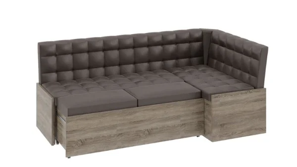 Скамья угловая Форест со спальным местом дуб сонома трюфель, кожзам коричневый Скамья угловая Форест со спальным местом дуб сонома трюфель, кожзам коричневый