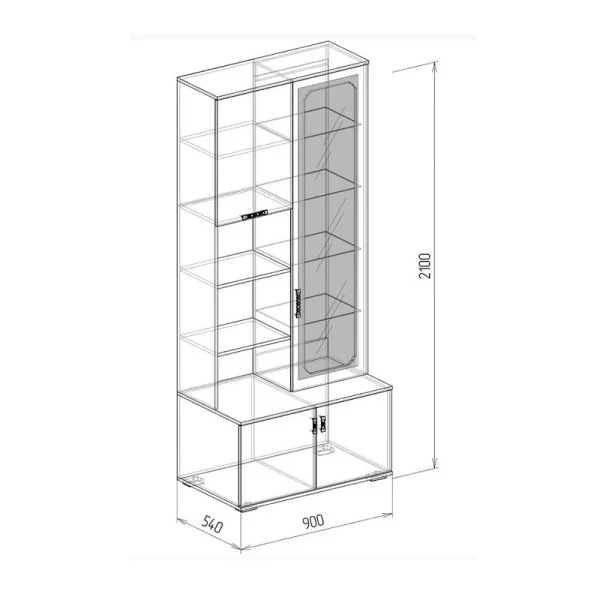 Шкаф комби №9 Нежность бодега/рельеф пастель