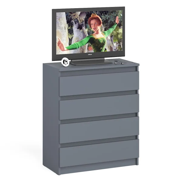 Комод четыре ящика МК 800.4 графит Комод четыре ящика МК 800.4 графит