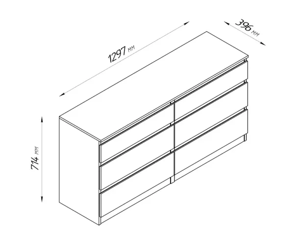 Комод Кастор 6 ящиков белый Комод Кастор 6 ящиков белый