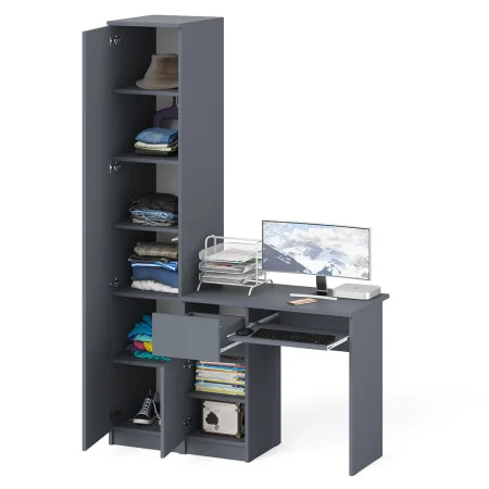 Комплект Мори Стол компьютерный МС-1 левый + Пенал МШ 400.1 графит