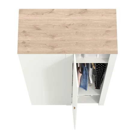 Шкаф угловой Джастин 13.229 белый шагрень/дуб белый