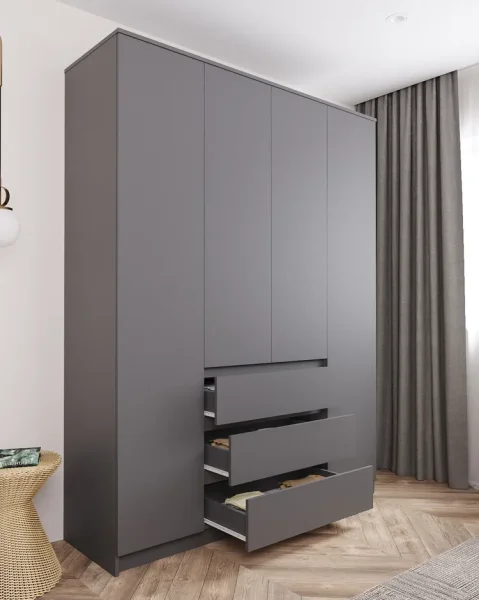 Шкаф четырехдверный Мори МШ 1600.1 графит