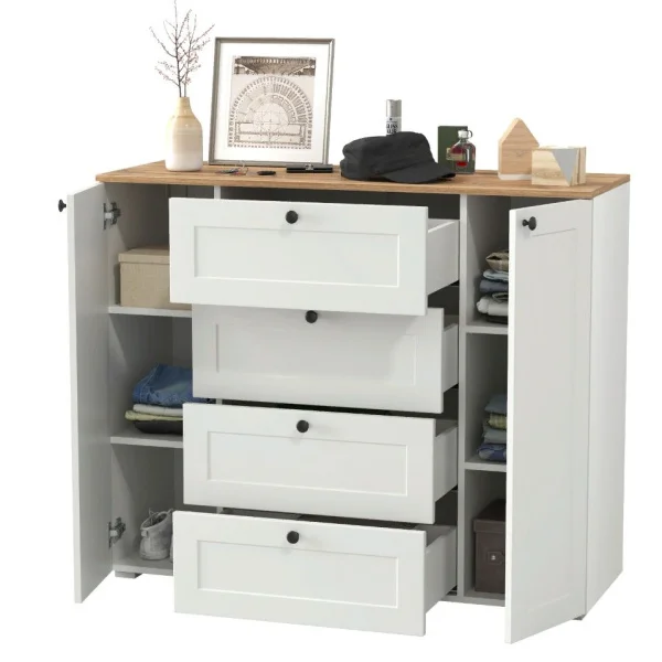 Комод Остин 16.221 белый шагрень/дуб крафт золотой Комод Остин 16.221 белый шагрень/дуб крафт золотой