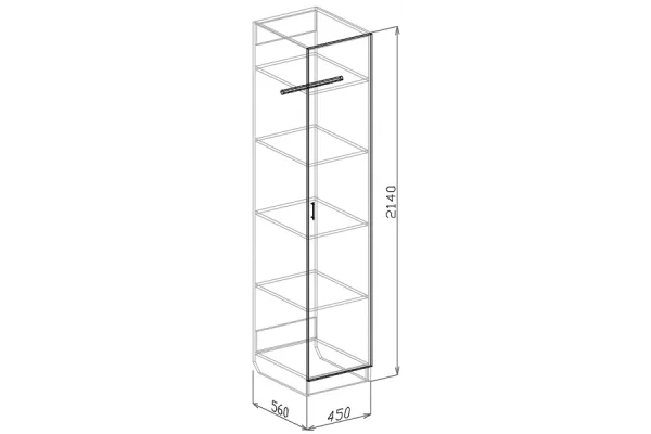 Пенал закрытый Токио венге/бодега