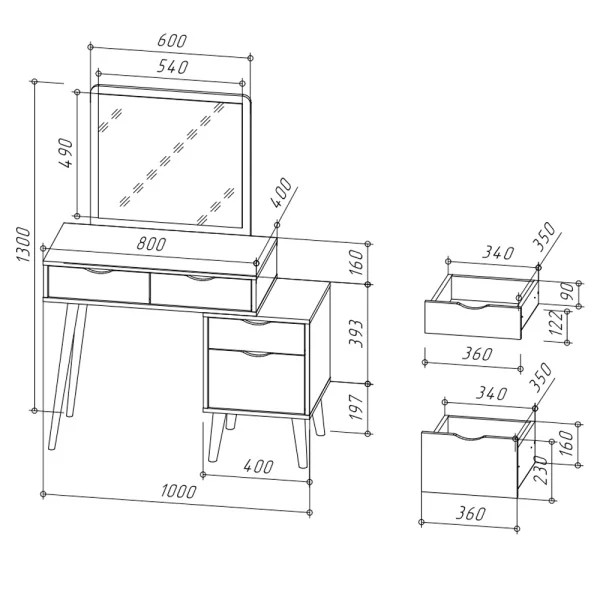 Трюмо 4-25910 белый/дуб крафт серый Трюмо 4-25910 белый/дуб крафт серый