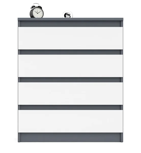 Комод четыре ящика МК 800.4 графит/белый Комод четыре ящика МК 800.4 графит/белый