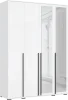 Шкаф 4-х створчатый с зеркалом Норд 1600 белый/белый глянец