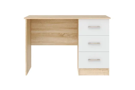 Стол компьютерный с ящиками ПКС-3 дуб сонома/белый глянец