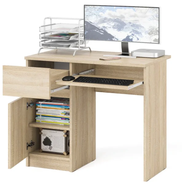 Стол компьютерный МС-1 дуб сонома (левый)