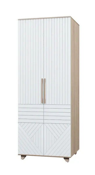 Шкаф 2-х створчатый Копенгаген дуб сонома/белый матовый