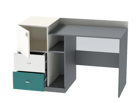 Стол письменный Клео СТ-1 графит/миндаль/океан