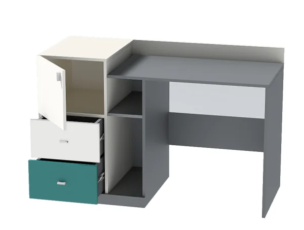 Стол письменный Клео СТ-1 графит/миндаль/океан