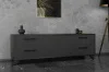 Тумба под ТВ со створкой Копенгаген венге/черный матовый