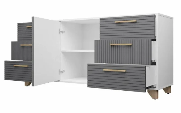 Комод Копенгаген белый/серый графит Комод Копенгаген белый/серый графит