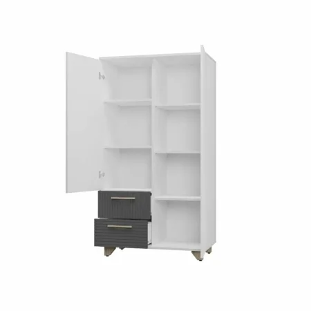 Стеллаж Копенгаген без стекла белый/серый графит