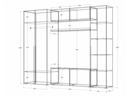 Гостиная Норден крафт белый