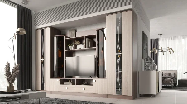 Стенка Венеция ясень шимо темный/ясень шимо светлый