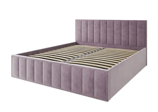 Кровать Лана 180х200 с подъемным механизмом, велюр пудра Кровать Лана 180х200 с подъемным механизмом, велюр пудра