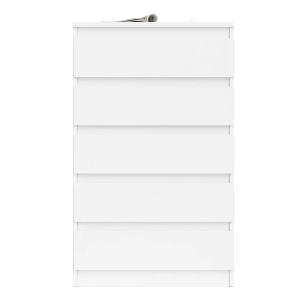 Узкий комод пять ящиков МК 700.5 белый Узкий комод пять ящиков МК 700.5 белый