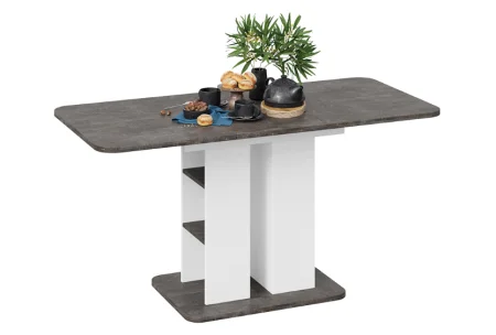 Стол обеденный Мюнхен тип 2 белый ясень/ателье темный