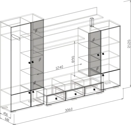 Стенка Эмили венге/бодега