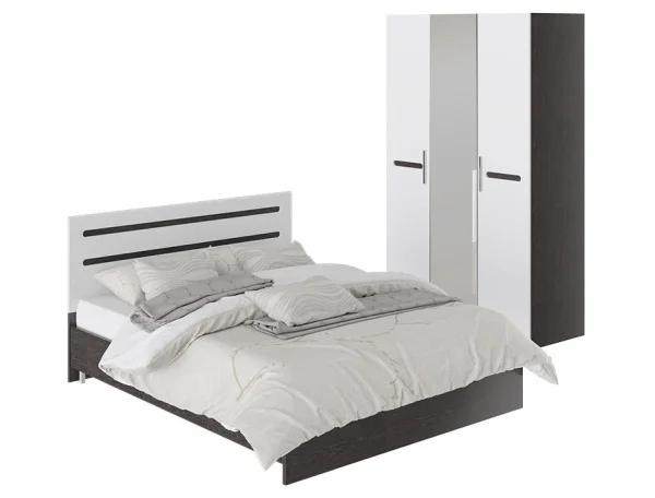 Кровать Фьюжн венге/белый глянец Кровать Фьюжн венге/белый глянец