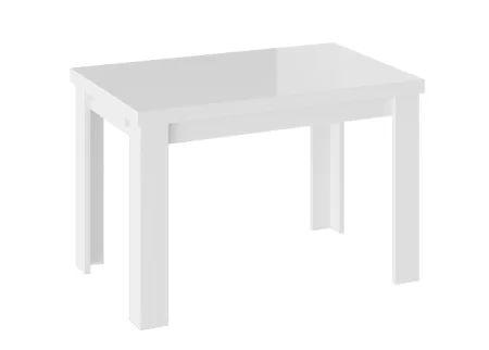 Стол обеденный Норман тип 1 белый/стекло белый глянец