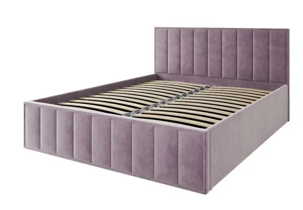 Кровать Лана 160х200 с подъемным механизмом, велюр пудра Кровать Лана 160х200 с подъемным механизмом, велюр пудра