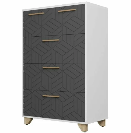 Комод Амстердам белый/серый графит