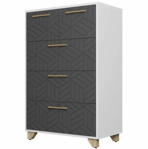 Комод Амстердам белый/серый графит Комод Амстердам белый/серый графит