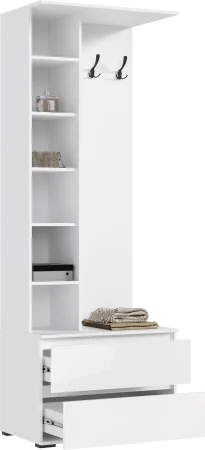 Модульная прихожая Норд белый/белый глянец