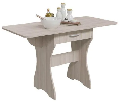 Стол обеденный раскладной с ящиком 6-02.120 ясень шимо светлый