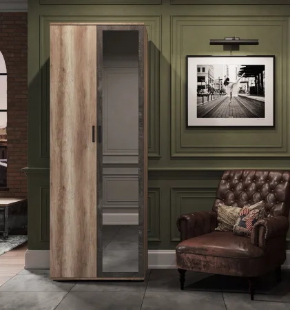 Шкаф Соло-4 (Нельсон ШК-04) дуб каньон/железный камень