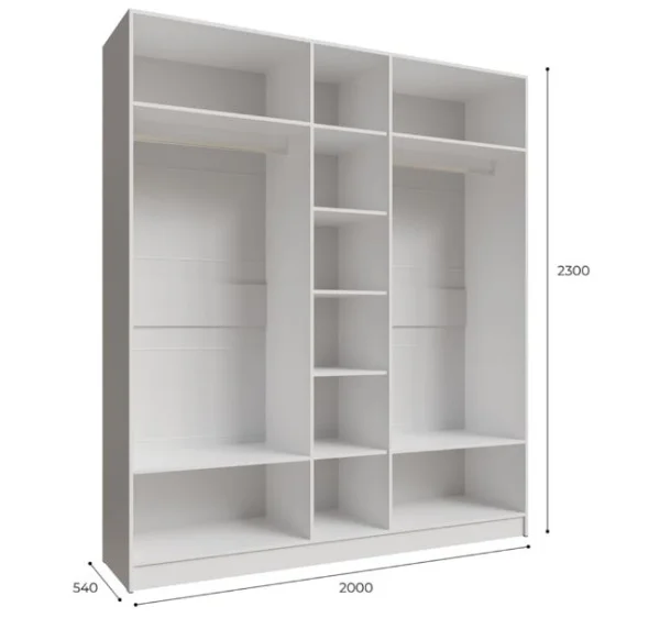 Шкаф Мадрид (2,0) с зеркалом белый