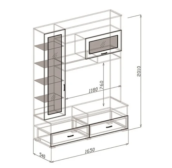Витрина Кельн №5 белый/белый софт