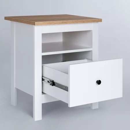 Тумба прикроватная Сага белый/ясень