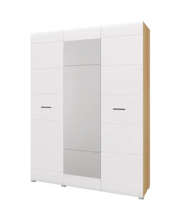 Шкаф 3-х створчатый Ненси дуб крафт золотой/белый глянец