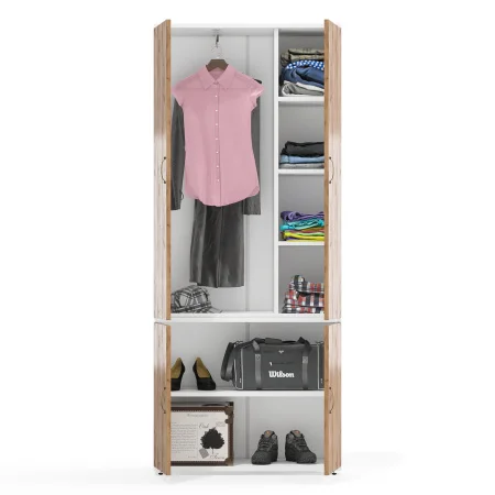 Шкаф Лидер-8 МД 20Б белый шагрень/крафт золото