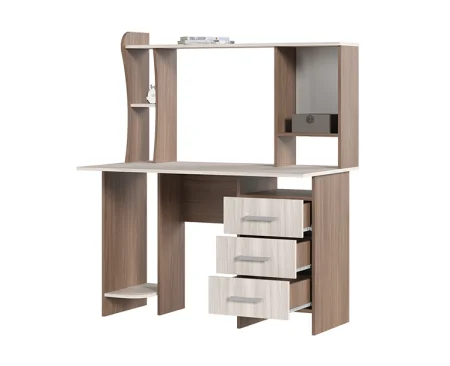 Стол компьютерный №5 ясень шимо темный/ясень шимо светлый