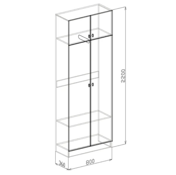 Шкаф 2-х дверный Вега гикори джексон/керамик софт