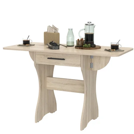 Стол обеденный раскладной с ящиком 6-02.120 дуб сонома