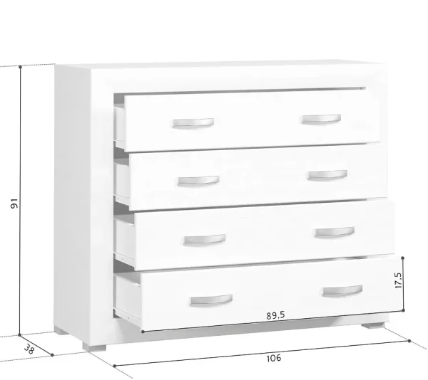 Комод Мальта KOM4S/11 лиственница сибирская/орех лион Комод Мальта KOM4S/11 лиственница сибирская/орех лион