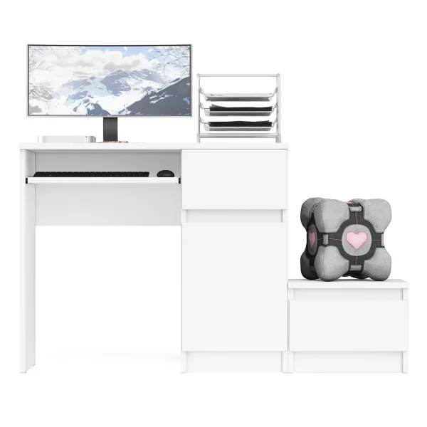 Комплект Мори Стол компьютерный МС-1 правый + Тумба ТПМ 400.1 белый