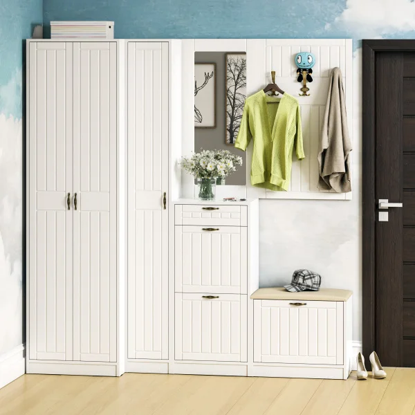 Вешалка П-6 белое дерево фрезеровка прованс