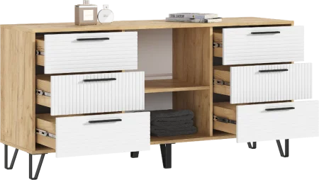 Комод Флэш 1500 браш вайт/дуб крафт